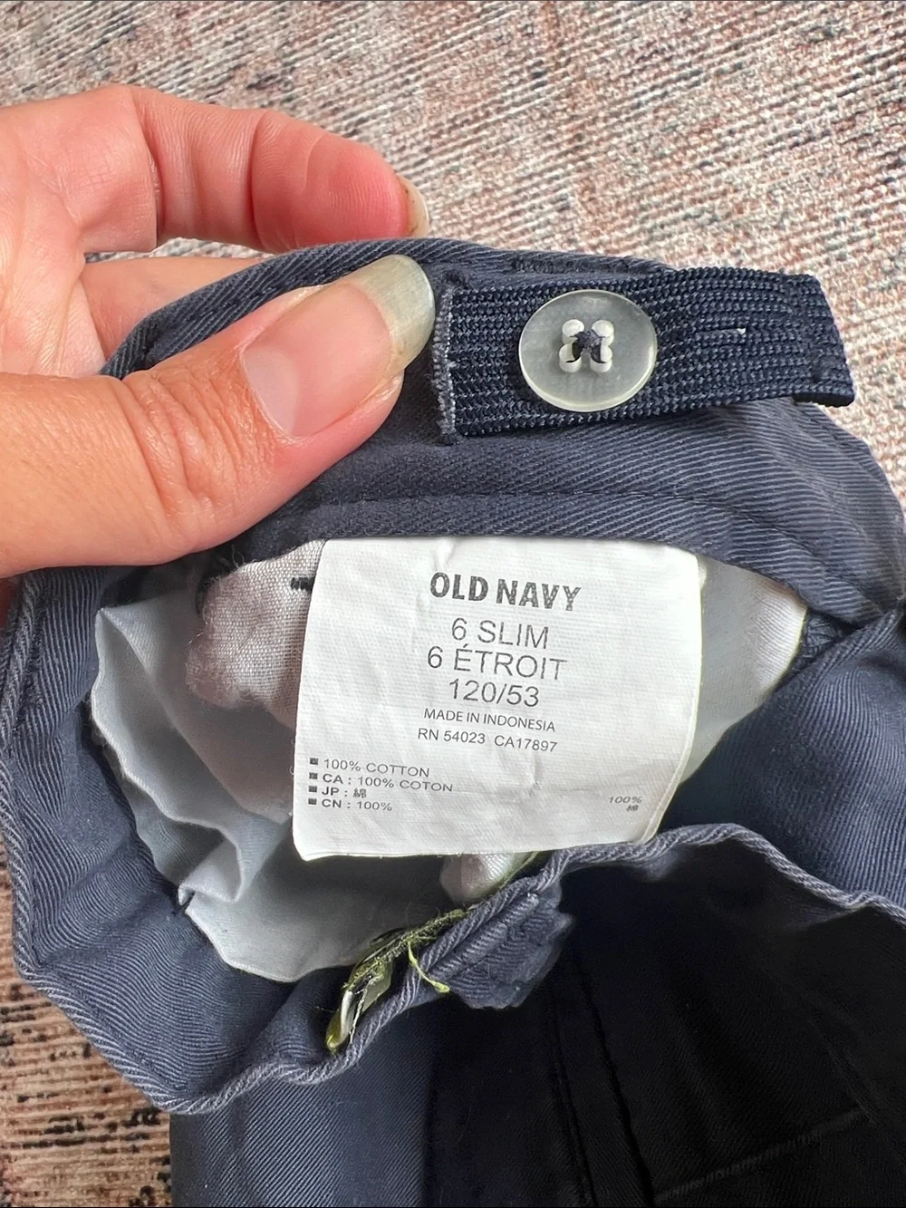 Old Navy Boys Dark Navy Dress Chinos size 6 Slim